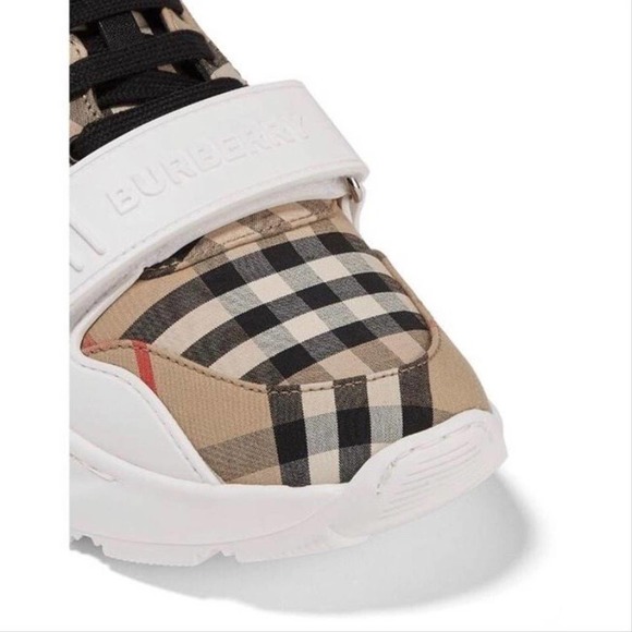 BURBERRY Regis check logo canvas sneakers - Picture 5 of 7